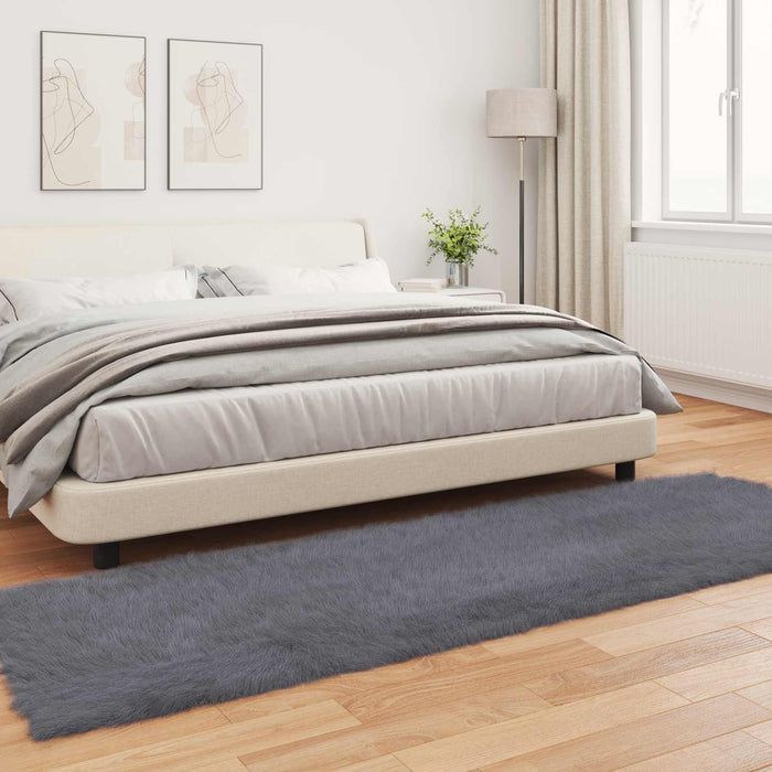Covor din Lână Faux Tafalla Antracit 80 x 250 cm Poliester - WALTI WALTI