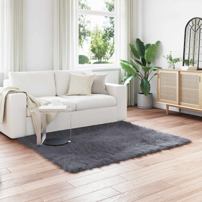 Covor din Lână Faux Tafalla Antracit 120 x 120 cm Poliester - WALTI WALTI