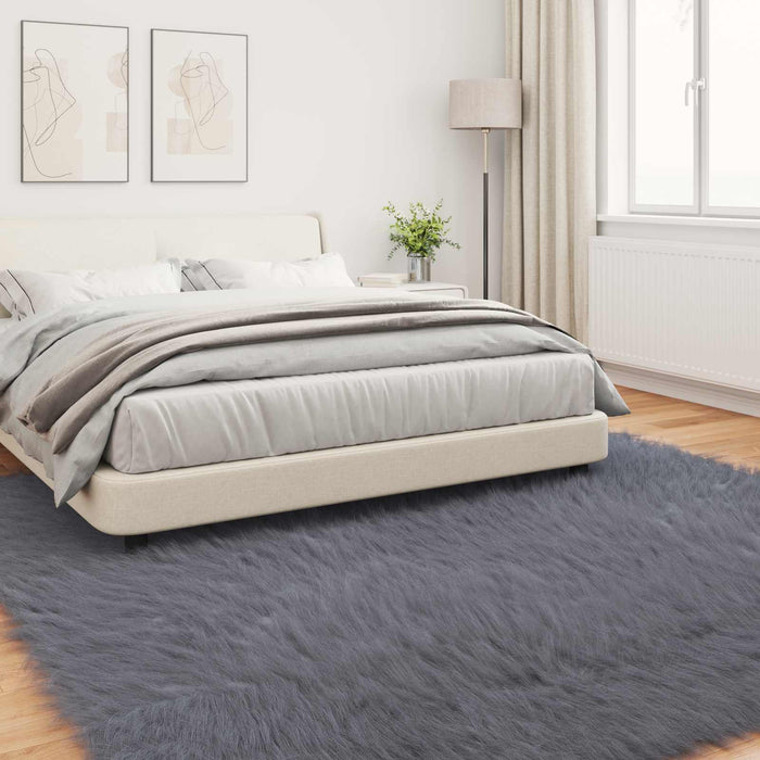 Covor din Lână Faux Tafalla Antracit 200 x 200 cm Poliester - WALTI WALTI