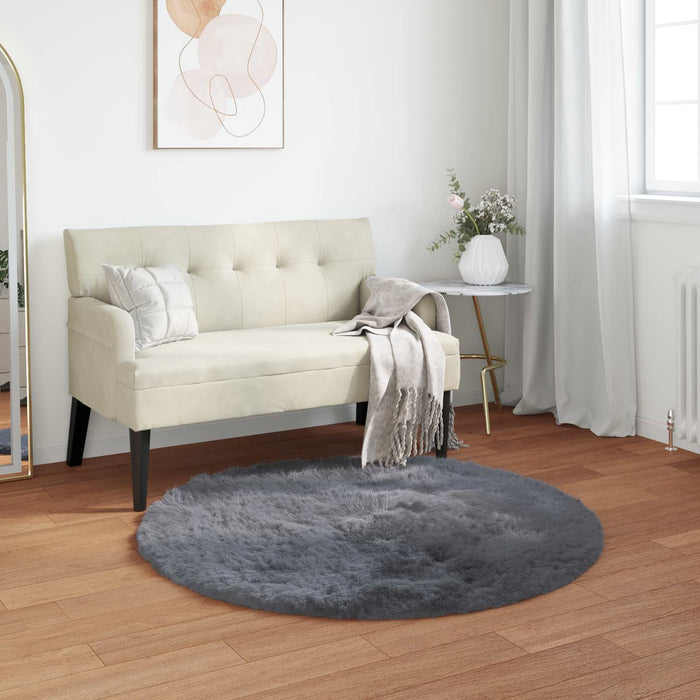 Covor din Lână Faux Tafalla Antracit Ø 80 cm Poliester - WALTI WALTI