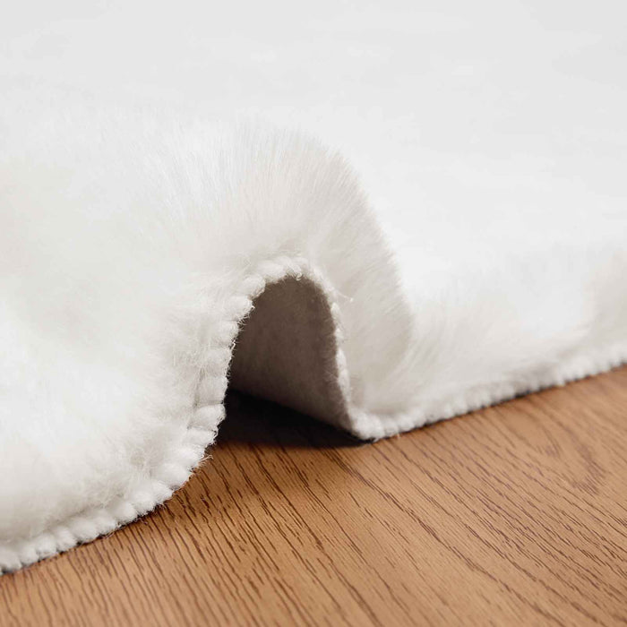 Covor din Blană Faux de Iepure Olite Alb 80 x 200 cm Poliester - WALTI WALTI