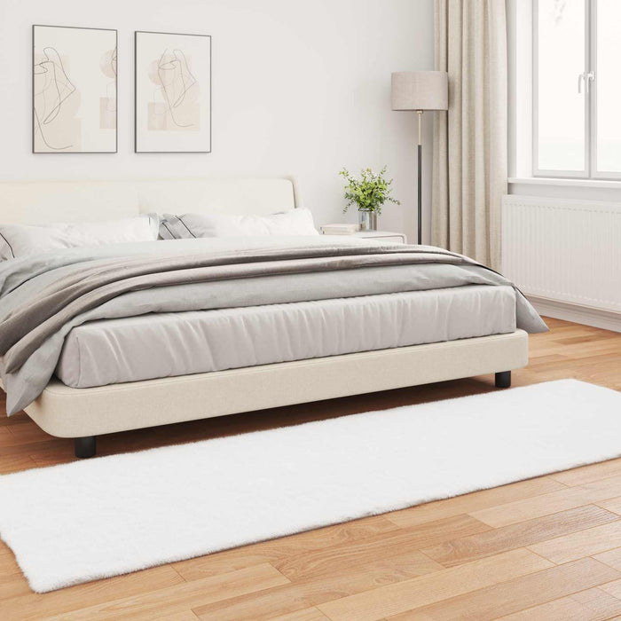 Covor din Blană Faux de Iepure Olite Alb 80 x 250 cm Poliester - WALTI WALTI