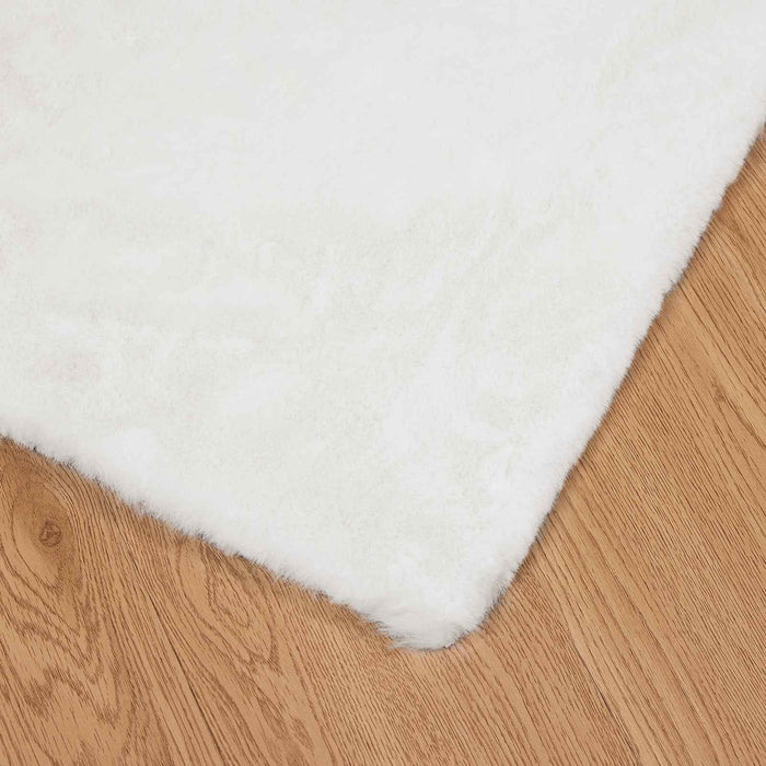 Covor din Blană Faux de Iepure Olite Alb 100 x 200 cm Poliester - WALTI WALTI