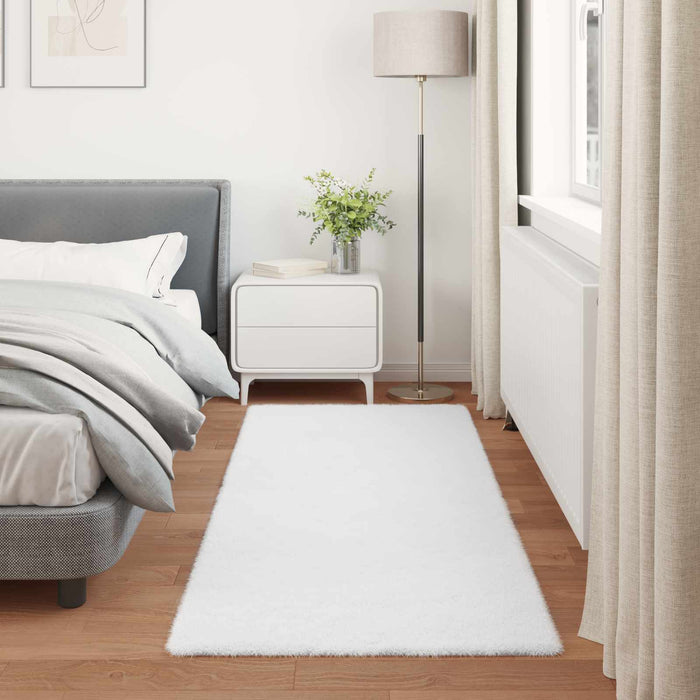 Covor din Blană Faux de Iepure Olite Alb 100 x 200 cm Poliester - WALTI WALTI