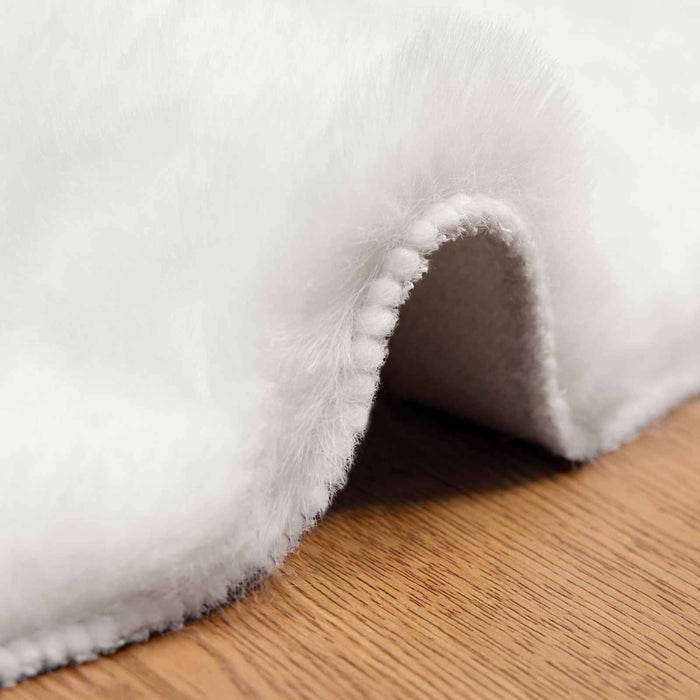 Covor din Blană Faux de Iepure Olite Alb Ø 80 cm Poliester - WALTI WALTI