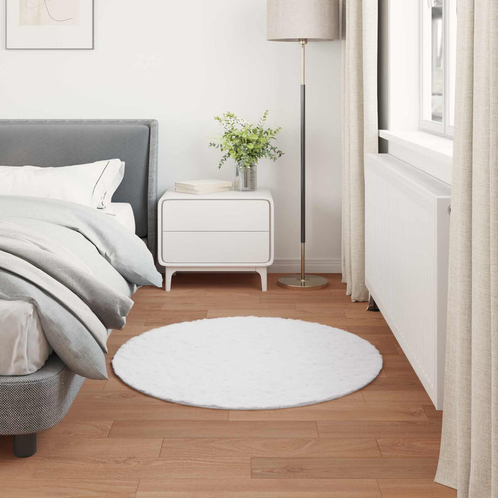 Covor din Blană Faux de Iepure Olite Alb Ø 80 cm Poliester - WALTI WALTI