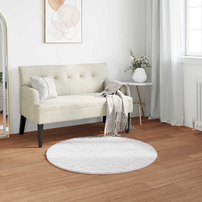 Covor din Blană Faux de Iepure Olite Alb Ø 100 cm Poliester - WALTI WALTI