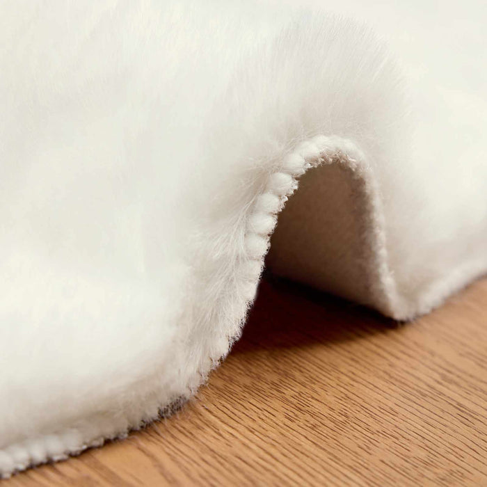Covor din Blană Faux de Iepure Olite Crem Ø 160 cm Poliester - WALTI WALTI