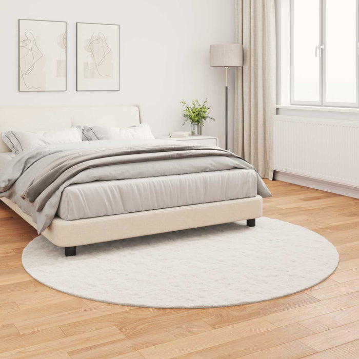 Covor din Blană Faux de Iepure Olite Crem Ø 200 cm Poliester - WALTI WALTI