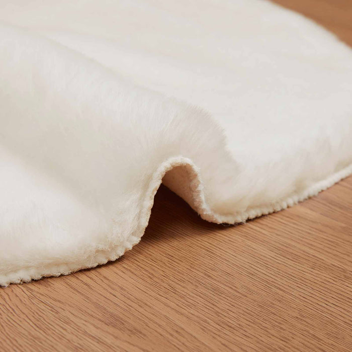 Covor din Blană Faux de Iepure Olite Crem 80 x 120 cm Poliester - WALTI WALTI