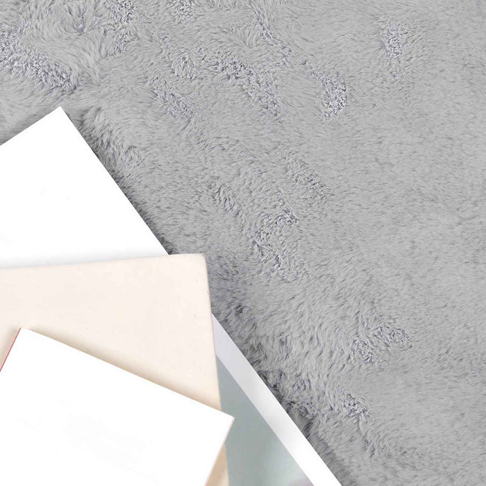 Covor din Blană Faux de Iepure Olite Gri 140 x 200 cm Poliester - WALTI WALTI