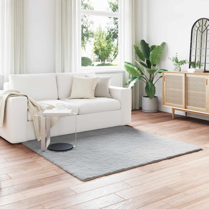 Covor din Blană Faux de Iepure Olite Gri 160 x 160 cm Poliester - WALTI WALTI