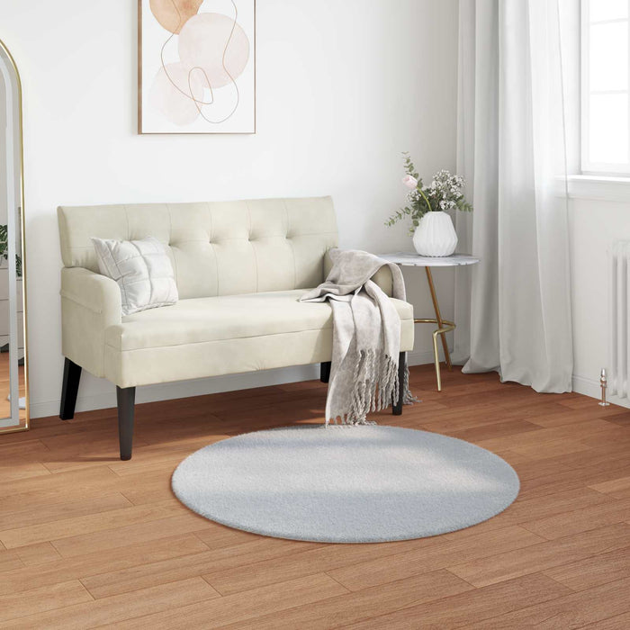 Covor din Blană Faux de Iepure Olite Gri Ø 120 cm Poliester - WALTI WALTI