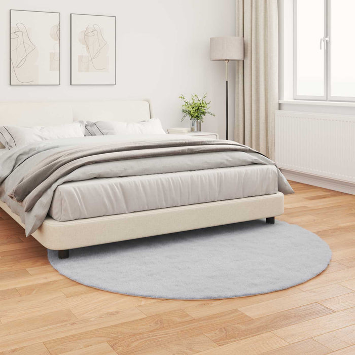 Covor din Blană Faux de Iepure Olite Gri Ø 200 cm Poliester - WALTI WALTI