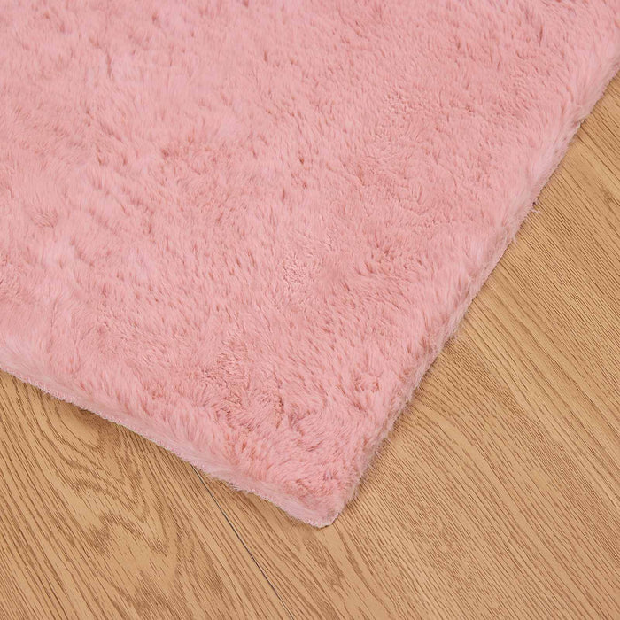 Covor din Blană Faux de Iepure Olite Roz 160 x 160 cm Poliester - WALTI WALTI