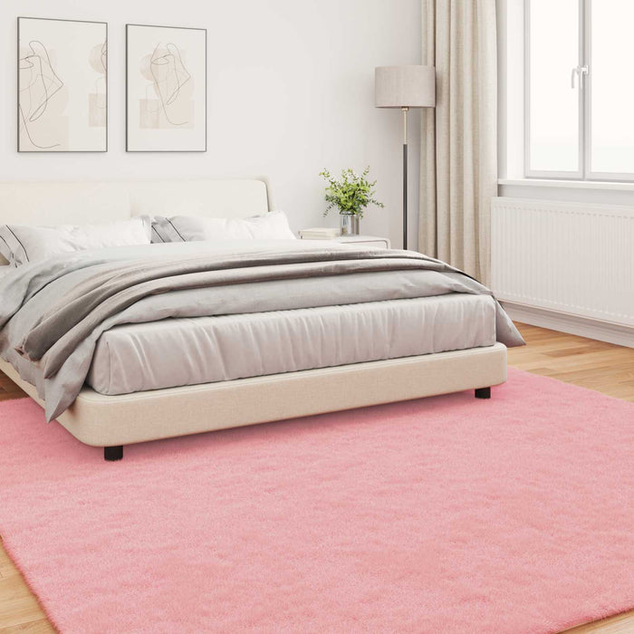 Covor din Blană Faux de Iepure Olite Roz 240 x 240 cm Poliester - WALTI WALTI