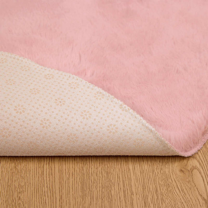 Covor din Blană Faux de Iepure Olite Roz Ø 80 cm Poliester - WALTI WALTI