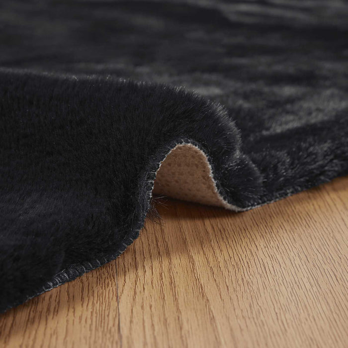 Covor din Blană Faux de Iepure Olite Negru 140 x 200 cm - WALTI WALTI