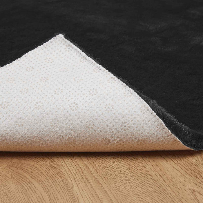 Covor din Blană Faux de Iepure Olite Negru 160 x 160 cm - WALTI WALTI