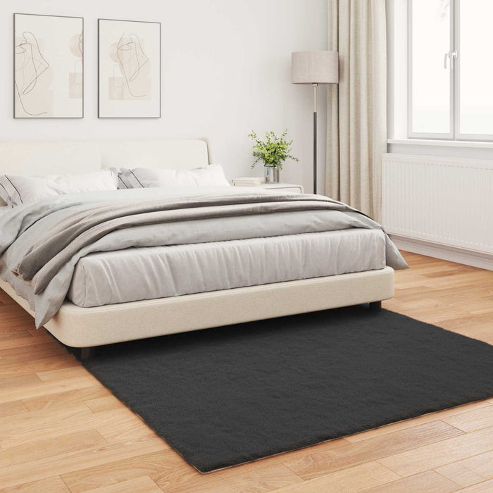 Covor din Blană Faux de Iepure Olite Negru 160 x 160 cm - WALTI WALTI