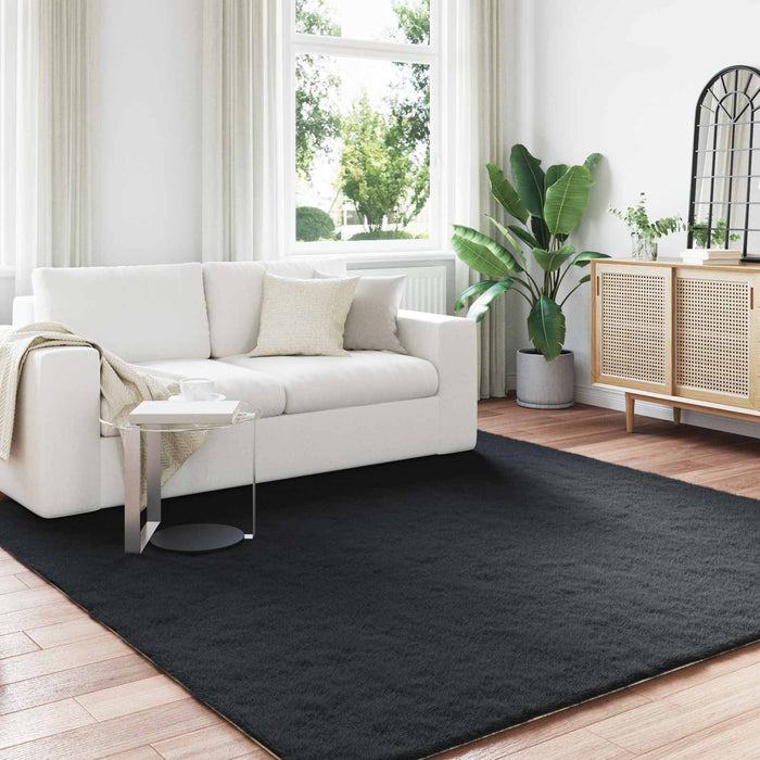 Covor din Blană Faux de Iepure Olite Negru 200 x 200 cm - WALTI WALTI