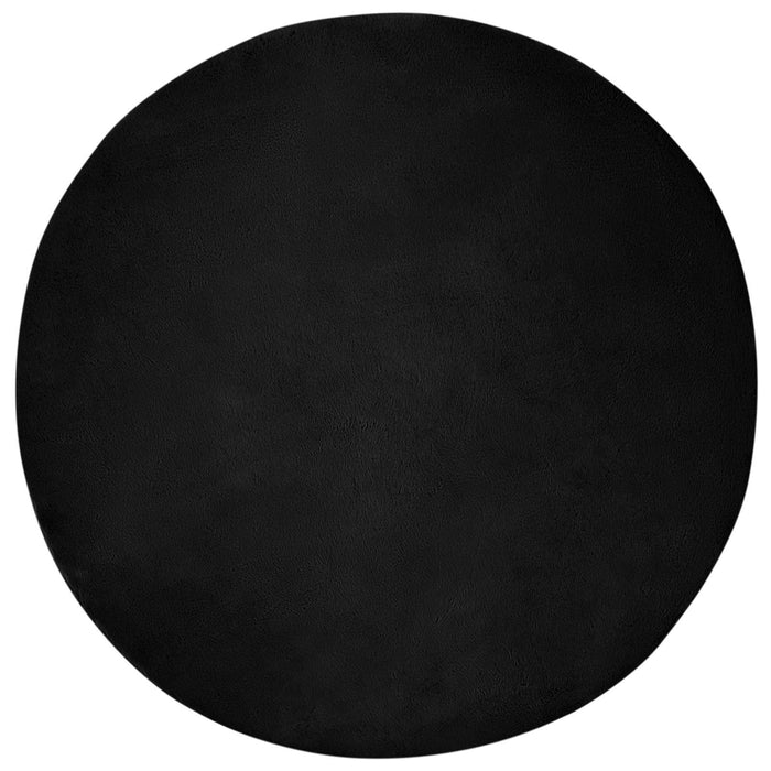 Covor din Blană Faux de Iepure Olite Negru Ø 100 cm Poliester - WALTI WALTI
