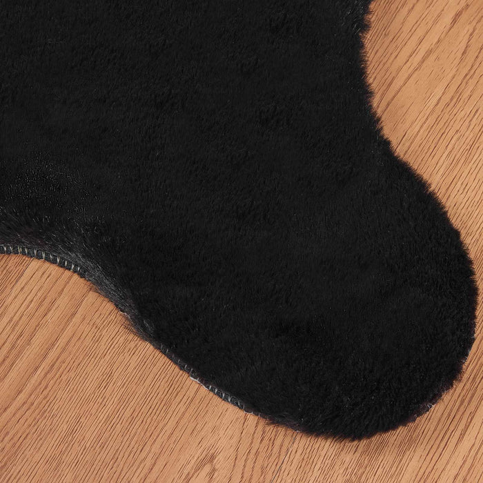Covor din Blană Faux de Iepure Olite Negru 60 x 90 cm Poliester - WALTI WALTI