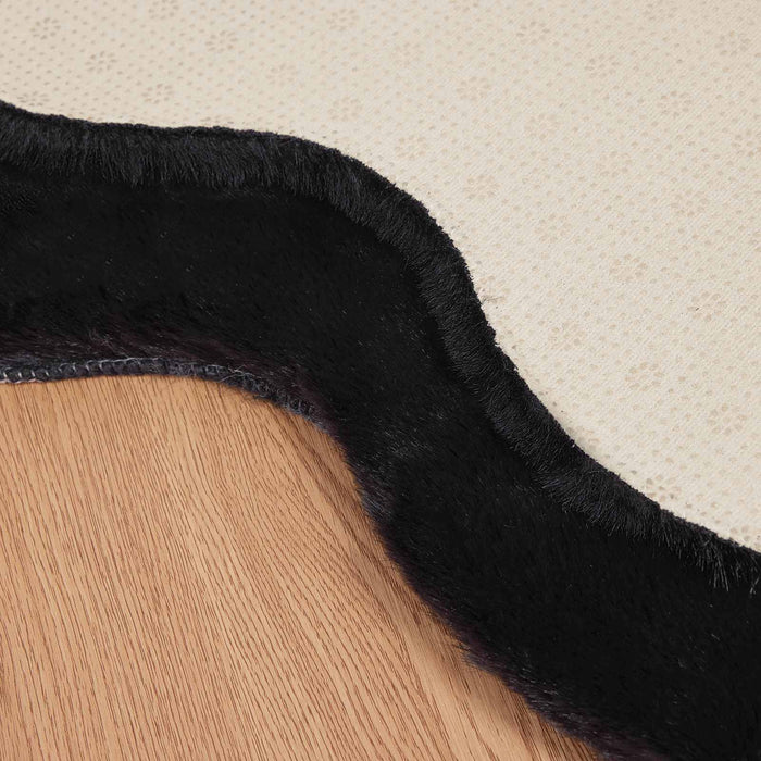 Covor din Blană Faux de Iepure Olite Negru 60 x 90 cm Poliester - WALTI WALTI
