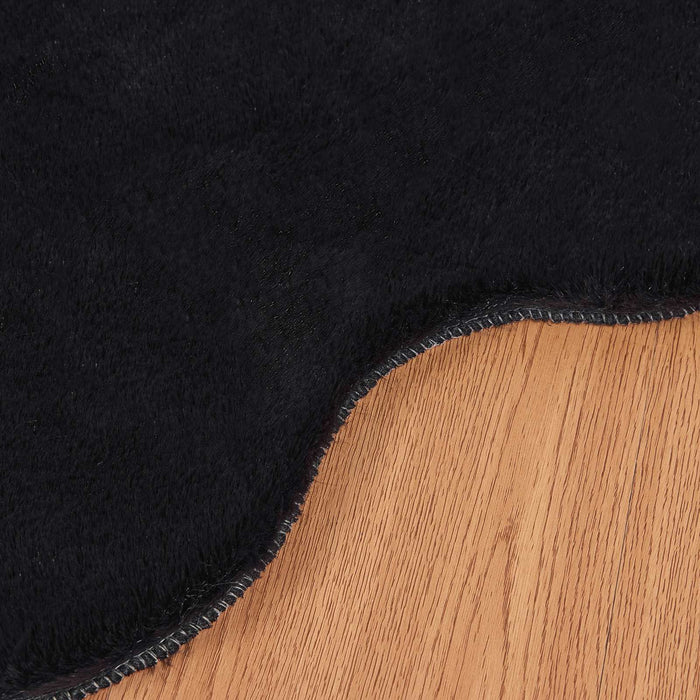 Covor din Blană Faux de Iepure Olite Negru 60 x 90 cm Poliester - WALTI WALTI