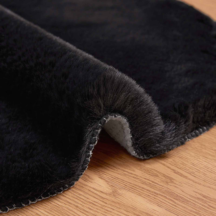 Covor din Blană Faux de Iepure Olite Negru 80 x 120 cm - WALTI WALTI