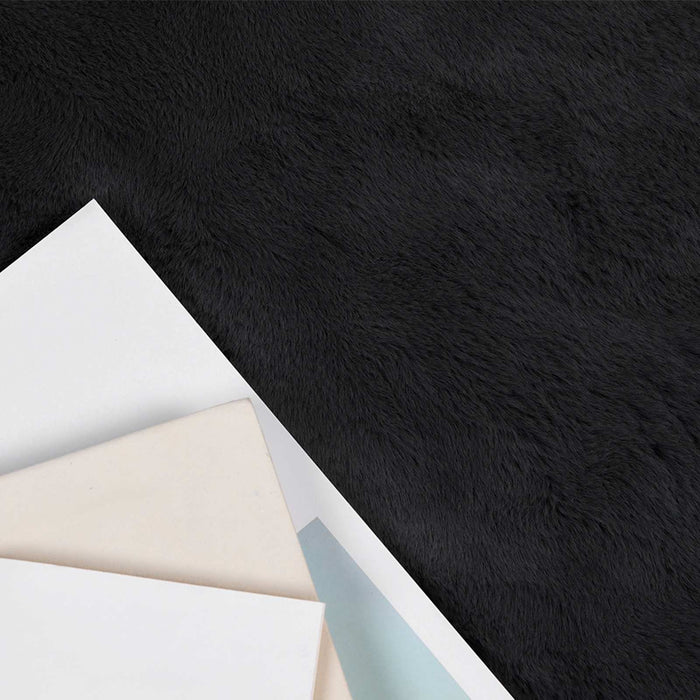 Covor din Blană Faux de Iepure Olite Negru 80 x 120 cm - WALTI WALTI