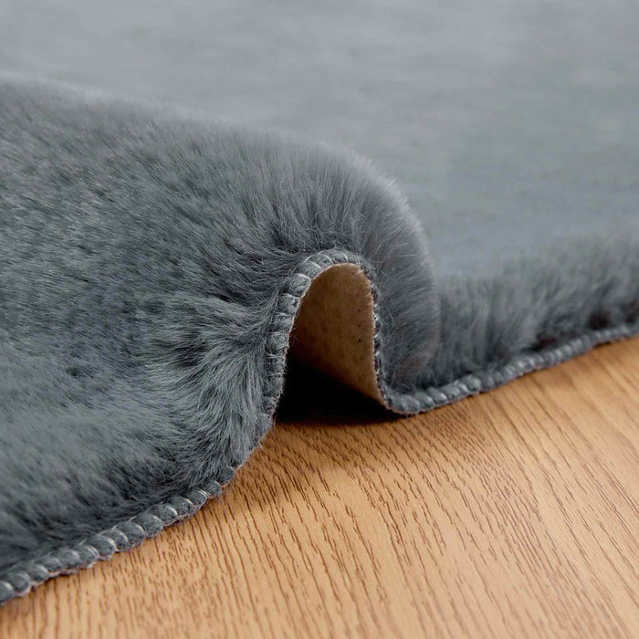 Covor din Blană Faux de Iepure Olite Antracit 240 x 240 cm - WALTI WALTI