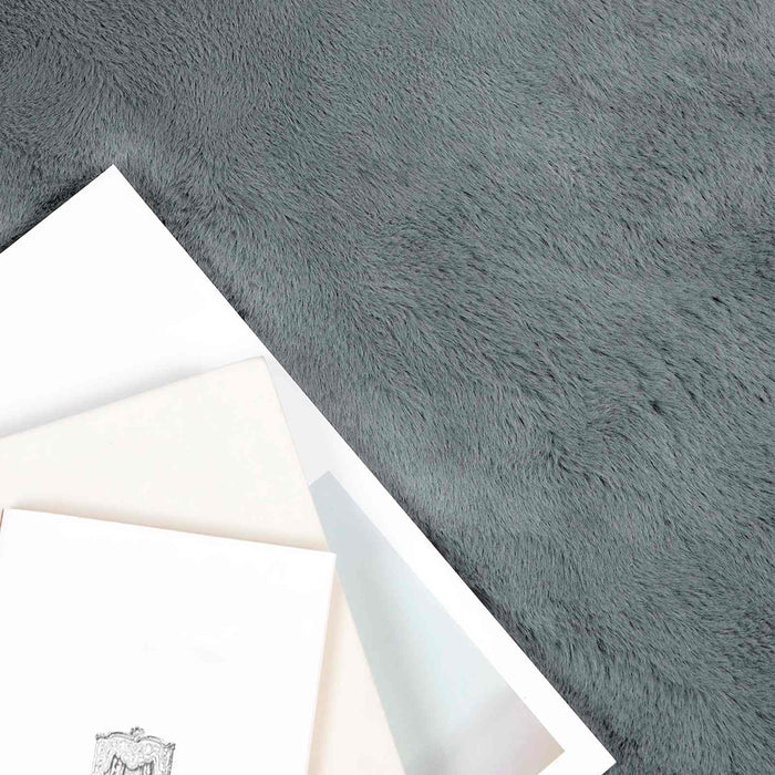 Covor din Blană Faux de Iepure Olite Antracit 240 x 240 cm - WALTI WALTI