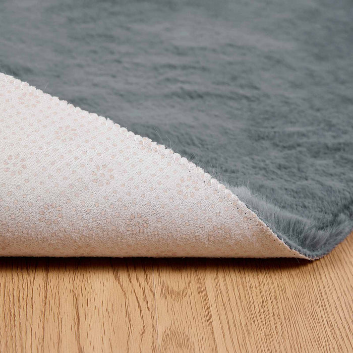 Covor din Blană Faux de Iepure Olite Antracit Ø 120 cm - WALTI WALTI