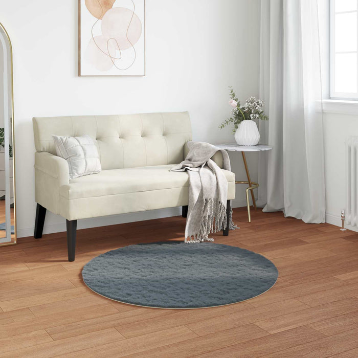 Covor din Blană Faux de Iepure Olite Antracit Ø 120 cm - WALTI WALTI