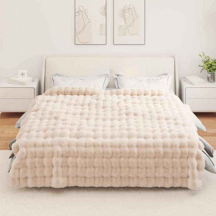 Pătură antiderapantă din sintetică de iepure Olite 4 pcs Bej - WALTI WALTI