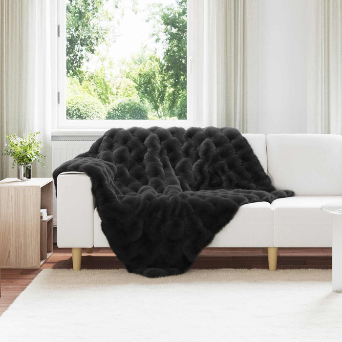 Pătură antiderapantă din sintetică de iepure Olite 4 pcs Negru - WALTI WALTI