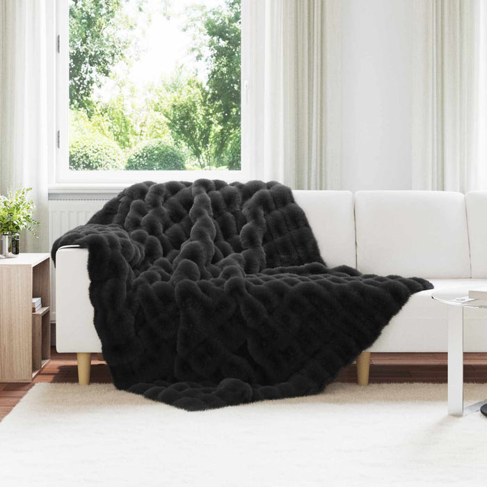 Pătură antiderapantă din sintetică de iepure Olite 4 pcs Negru - WALTI WALTI