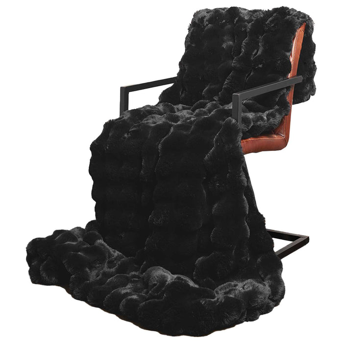Pătură antiderapantă din sintetică de iepure Olite 4 pcs Negru - WALTI WALTI