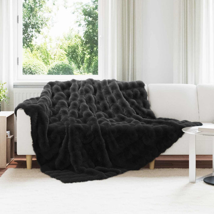 Pătură antiderapantă din sintetică de iepure Olite 4 pcs Negru - WALTI WALTI