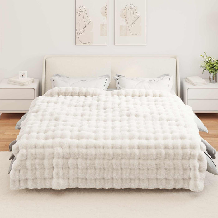 Pătură antiderapantă din sintetică de iepure Olite 4 pcs Alb - WALTI WALTI