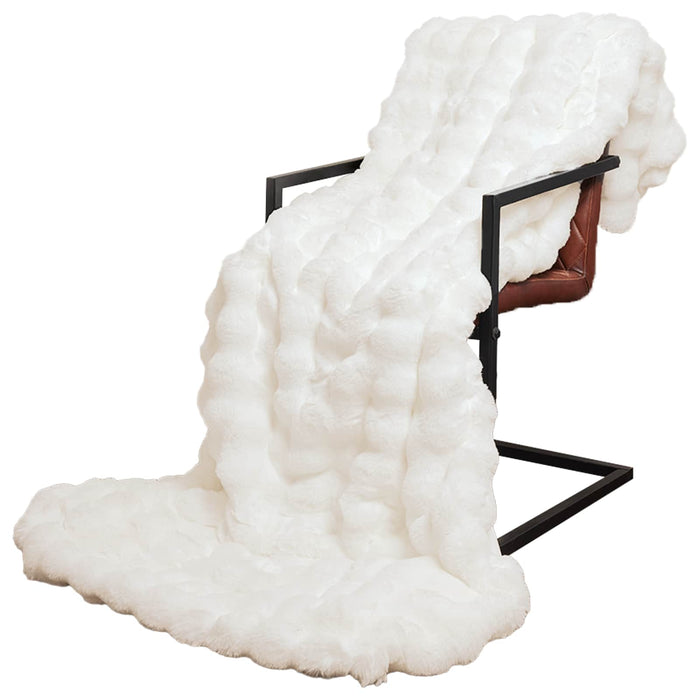 Pătură antiderapantă din sintetică de iepure Olite 4 pcs Alb - WALTI WALTI