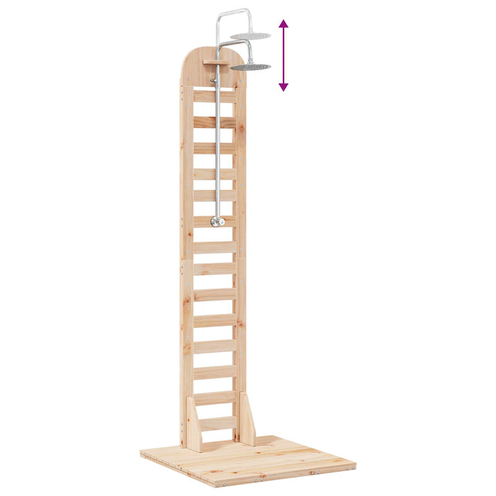 Duș exterior 223 cm Lemn masiv de pin și oțel inoxidabil WALTI