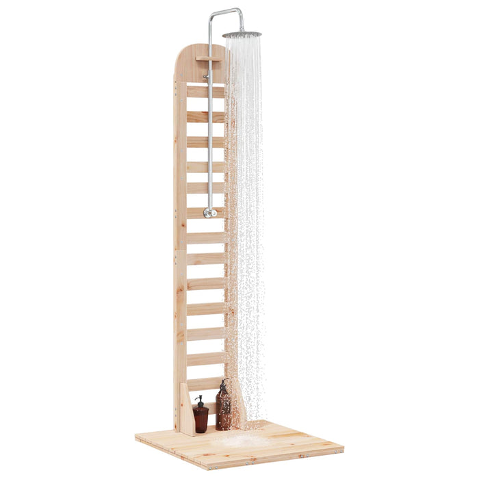 Duș exterior 223 cm Lemn masiv de pin și oțel inoxidabil WALTI