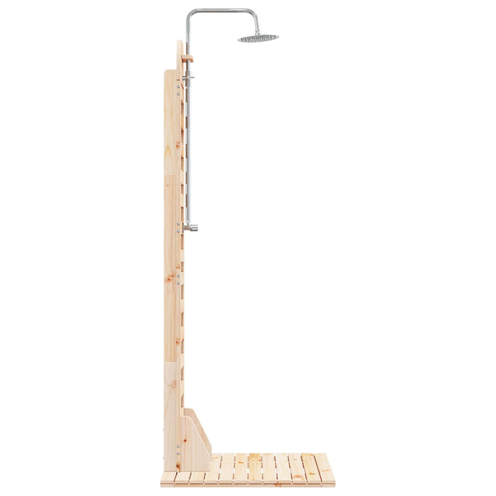 Duș exterior 223 cm Lemn masiv de pin și oțel inoxidabil WALTI