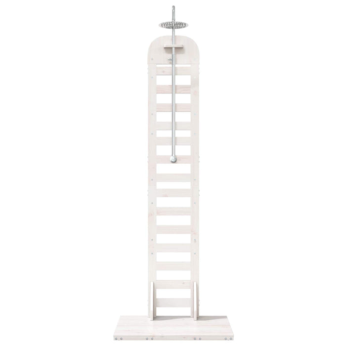 Duș exterior 223 cm Lemn masiv de pin și oțel inoxidabil Alb WALTI