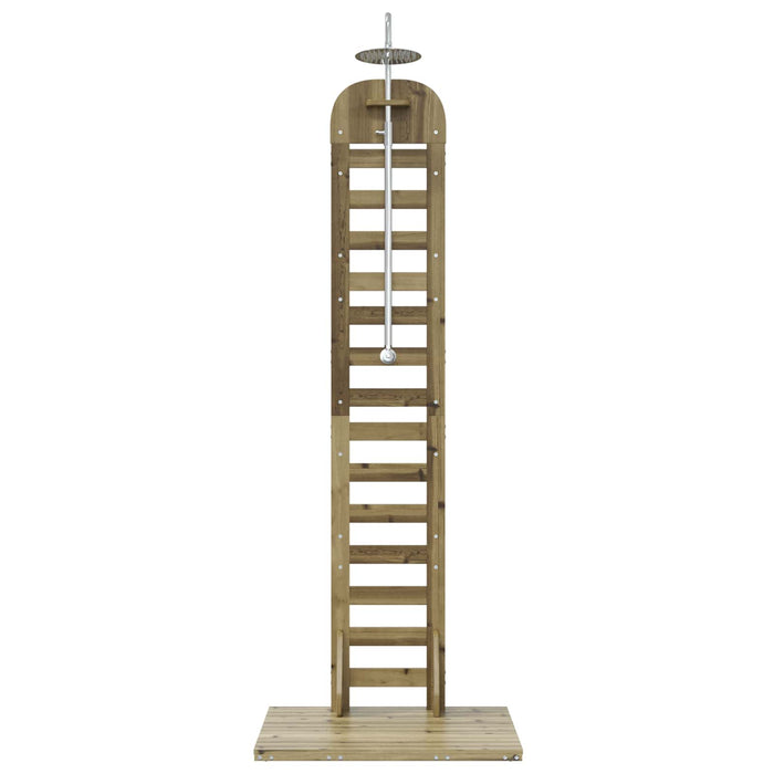 Duș exterior 223 cm Lemn de pin impregnat și oțel inoxidabil WALTI