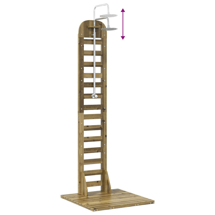 Duș exterior 223 cm Lemn de pin impregnat și oțel inoxidabil WALTI
