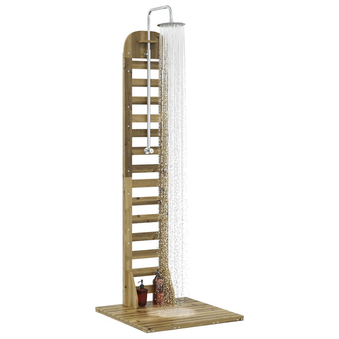Duș exterior 223 cm Lemn de pin impregnat și oțel inoxidabil WALTI