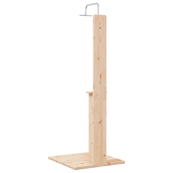 Duș exterior natural 75 x 76 x 217 cm Lemn masiv de pin - WALTI WALTI